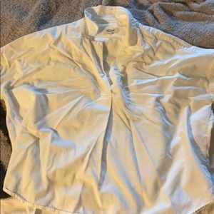 Madewell Courier Button Back Shirt in Pure White L